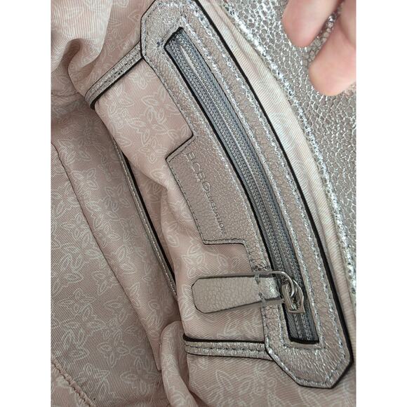 BCBGeneration Metallic Silver Crossbody Bag With Adjustable Strap Magnetic Close - Picture 6 of 12